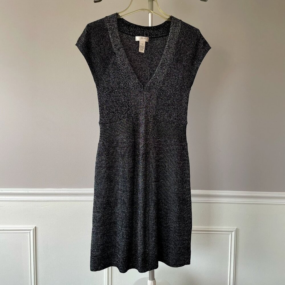 Kenar Black and Silver Knit Sheat Dress/Tunic